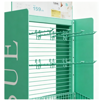Présentoir rotatif double face en fil métallique pour mouchoirs, avec roulettes et paniers de rangement, pour affichage en magasin de détail