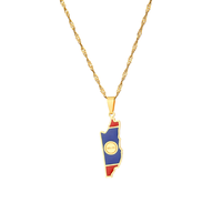 Collier en acier inoxydable avec pendentif carte du Belize et drapeau national, série cartes de pays, décoration mode, souvenir, cadeau