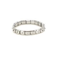 Offre Spéciale acier inoxydable plaqué argent 9mm plaine lien bracelet à breloques femmes Bracelet à breloques italiennes
