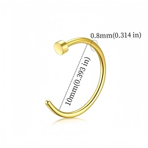 Stainless Steel C-Shaped Nose <b>Ring</b> <b>Set</b> Gold Silver Black Rainbow Color Piercing Jewelry For <b>Women</b> Gift - Product Image 3