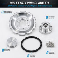 Kit Inti Kerangka Setir Aluminium 6061-T6, Finishing Kustom, Penutup Setir Bahan Mentah Hasil Mesin