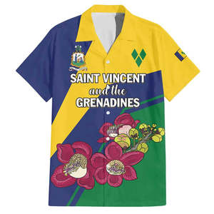 Camisa Hawaiana Personalizada de San Vicente y las Granadinas con Estampado de Flor de Cañón, Estilo Tropical, Casual, Caribeña, con Botones - Product Image 2
