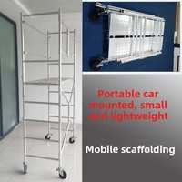 Plateforme d'échafaudage mobile pliable en aluminium avec freins, chariots à roulettes, échafaudage de construction portable, établi et plateau à outils