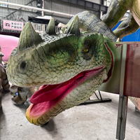 Tête de dinosaure simulée animatronique en métal pour centre commercial décoration de parc sportif d'aéroport public pour parc