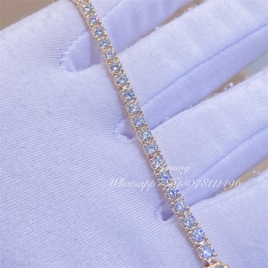 Grosir Perhiasan Hip Hop <span class=keywords><strong>10K</strong></span> Asli Kuning Putih Mawar Emas VVS Moissanite Berlian Es Keluar Gelang Tenis Kustom - Product Image 6