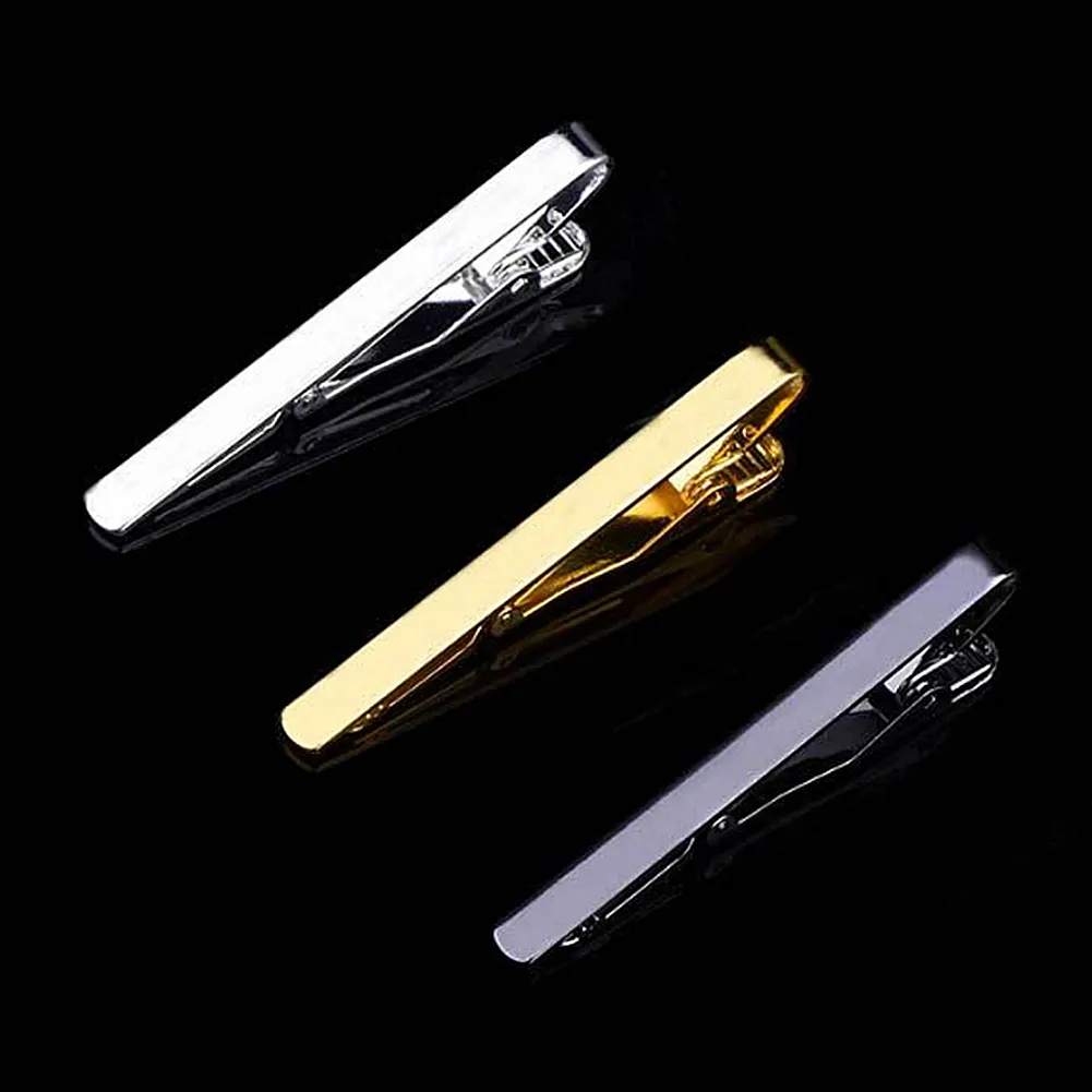 New Clips Men's Necktie Bar Crystal Dress Shirts Pin For Wedding Ceremony Metal Gold Tie Clip Man Accessories