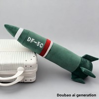 Peluche créative en forme de missile, coussin amusant en forme de fusée, modèle militaire de dessin animé DF-17, long coussin rembourré, cadeaux fantaisie pour hommes