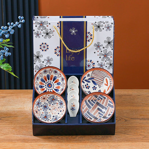 Customizable Cheap Ceramic Tableware Gift Box <b>Set</b> 2 4 <b>6</b>-Piece Bowl with Spoon Elegant <b>Dinnerware</b> <b>Sets</b> - Product Image 3