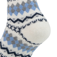 Chaussettes épaisses et moelleuses en laine à motif nordique de luxe rétro pour femme, chaudes, respirantes, tricotées, pour l'automne et l'hiver, idéales pour la période de confinement
