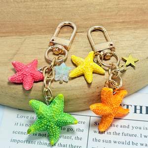 Version très demandée de porte-clés créatif en forme d'étoile de mer, accessoires pour voiture et sac, cadeaux promotionnels, pendentif marin micro-paysage - Product Image 5