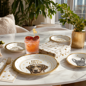 Kit de Décoration pour Fête de Maman de <span class=keywords><strong>Chien</strong></span> : Accessoires Photo Dorés, Sacs Cadeaux pour Cocktails et Anniversaires - Product Image 3