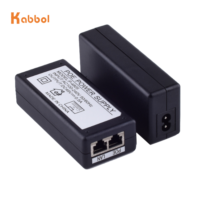 Factory Gigabit 24V 48V 0.5A 1A PoE Injector Adapter PoE+ Injector 30W ...
