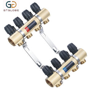 Collettore per Riscaldamento a Pavimento Idronico Radiante in Ottone di Alta Qualità, 1\"X2-8 Vie Flessibile per Sistema di Riscaldamento a Pavimento - Product Image 3