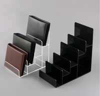 Vente en gros de présentoir en acrylique multifonctionnel à 4 niveaux pour pochette et portefeuille pour vitrine