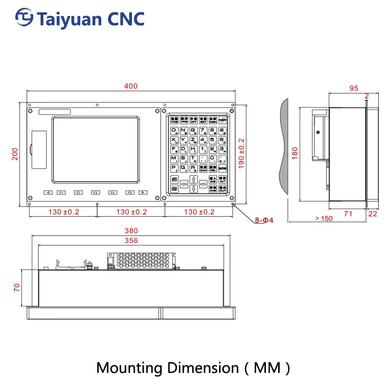 Torno de controlador estándar Máquina herramienta Torno de 5 ejes Sistema CNC 8TA Kit de controlador de accionamiento de servomotor CNC renovado