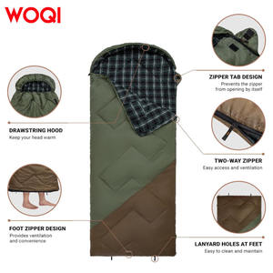 Sac de couchage pour maman WOQI, vert militaire, 1,3 kg, polyester respirant, équipement de camping en plein air pour adultes - Product Image 1