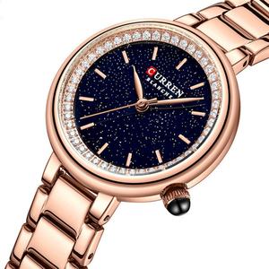 Nouveautés tendance 9089 Montre à quartz de luxe sport minimaliste avec cadran en strass de dessin animé, bracelet en acier inoxydable, étanche 3 ATM - Product Image 2