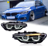 Faro LED Mejorado de Repuesto para BMW F30 F31 Serie 3 2012-2018, Ensamblaje DRL con Ojos de Ángel Dobles Negros