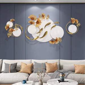 Decorazione da Parete in Metallo Dorato Creativa 150-180cm, Arte Moderna con Pesci e Foglie, Arredo Casa, Spedizione Rapida DDP - Product Image 2