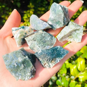 Wholesale Natural Crystal Bulk Healing Stone <strong>Rough</strong> Stone Raw Crystal <strong>Rough</strong> <strong>Green</strong> Moss <strong>Agate</strong> for Home Decoration - Product Image 2