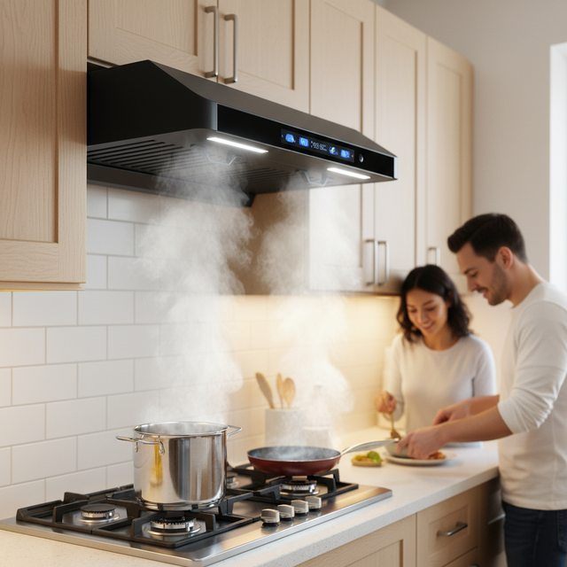 Household Range Hood 30 Inch Under Cabinet High Suction Double Motors