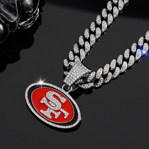 Collana pendente Design personalizzato SF 49ers collana con ciondolo singolo ciondolo maschio femmina personalizzato catena cubana Hip Hop - Product Image 5