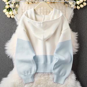<span class=keywords><strong>Cardigan</strong></span> in Maglia a Maniche Lunghe 100% Cotone <span class=keywords><strong>con</strong></span> <span class=keywords><strong>Cappuccio</strong></span> Casual da <span class=keywords><strong>Donna</strong></span> Primavera-Autunno 2026 - Product Image 3