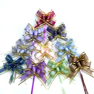 10个/包拉出蝴蝶结礼品丝带鲜花包装纸婚礼生日装饰新年快乐圣诞礼物装饰