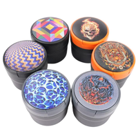 Cendrier de voiture à motifs variés 7,7*7cm avec LED, cendrier portable, accessoires de fumeur