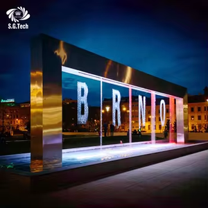 Fontaine à rideau d'eau numérique programmable RGB Water Crown avec logo et texte personnalisés pour projets paysagers commerciaux - Product Image 2