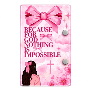 Porque para Dios, nada es imposible, tarjeta de pestañas religiosa impresa con logotipo personalizado, tarjeta de pestañas sostenible con imanes OEM - Product Image 1