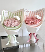 Papier d'emballage élégant rayé de la série Sea Salt Bubble, papier pour fleurs fraîches, bouquet de fleurs, matériel pour l'arrangement floral en boutique