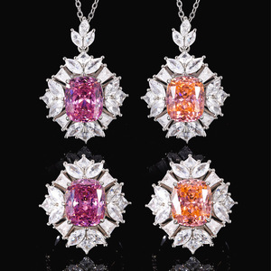 Anillos de Boda de Alta Calidad Ecológicos con Circonita Cúbica Rosa de 10*12MM en Forma de Nido de Pájaro, Juego de Joyería para Eventos Nupciales - Product Image 1
