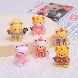 Miniature 3D en résine pour décoration <span class=keywords><strong>de</strong></span> table <span class=keywords><strong>de</strong></span> maquillage, figurine <span class=keywords><strong>de</strong></span> dessin animé mignonne (peintre, infirmière, chef, ours en peluche), pour bricolage et décoration <span class=keywords><strong>de</strong></span> tasse à eau - Product Image 3