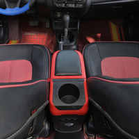 2023 konsol sandaran tangan mobil serat karbon, untuk Toyota Wigo 2018-2023, kulit PU, kotak konsol sandaran tangan mobil, Multi warna, lapisan ganda, 6 Interior