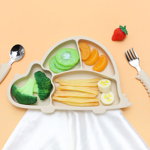 Nouveautés : Ensemble de vaisselle pour tout-petits en silicone de qualité alimentaire, assiettes, bols, tasse à bec verseur, <span class=keywords><strong>ventouse</strong></span>, sans BPA - Product Image 5