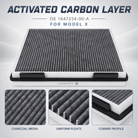 Filtre à air d'habitacle HEPA au charbon actif LinTech pour Tesla Model X S, filtre de climatisation interne de remplacement 1647254-00-A, pièces automobiles en gros