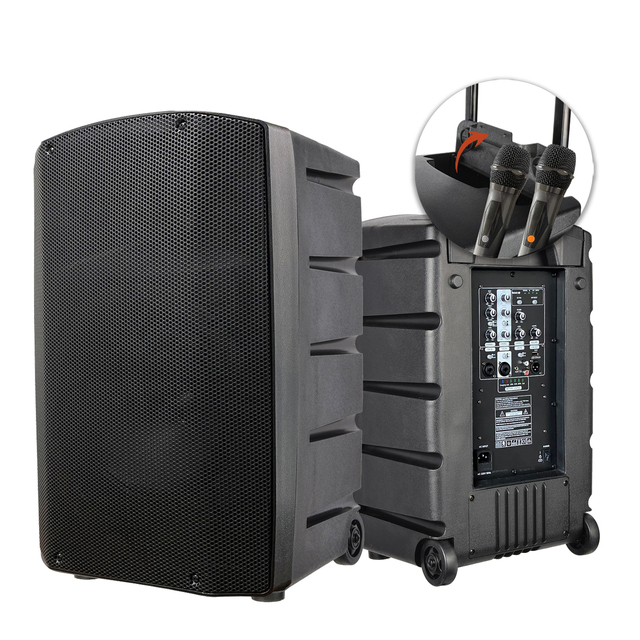 Accuracy Pro Audio AT10D5-GO-U2 10 Inch Tie Rod Belt Pulley DSP Battery Powered PA System Wireless Portable Active Speaker