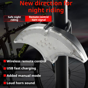 Feu arrière de <span class=keywords><strong>vélo</strong></span> LED sans fil rechargeable par USB avec clignotants, étanche IPX5, alarme sonore pour VTT et cyclisme nocturne - Product Image 1