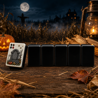Tuiles de Mahjong en Acrylique Transparent Américaines à Motifs Citrouille, Maison Hantée et Arbre Mort, Idéales pour l'Entretenissement – Nouveauté Halloween Très Demandée