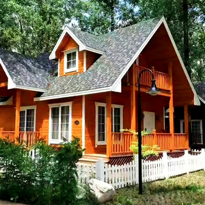 Villa en bois préfabriquée au design rustique avec installation sur site, garantie de 5 ans, haute résistance au vent pour utilisation en resort extérieur - Product Image 1