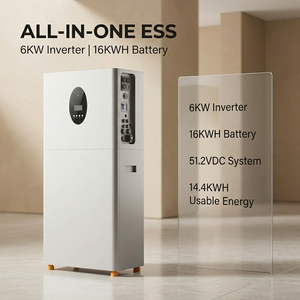 แบตเตอรี่ลิเธียมติดผนังสำหรับที่อยู่อาศัย ESS 16kWh 51.2V 300Ah ระดับ IP55 รองรับ CAN RS485 ระบบออฟกริด ไฮบริด พร้อมระบบจัดการแบตเตอรี่ (BMS) NEH - Product Image 4