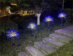 Bán sỉ LED không thấm nước trang trí bồ công anh chuỗi của đèn năng lượng mặt trời pháo hoa ánh sáng cắm trong bãi cỏ ánh sáng - Product Image 6