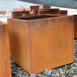 Jardinière extérieure personnalisée en acier Corten, jardinière en métal pour jardin, grande jardinière pour arbres - Product Image 5