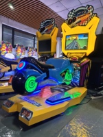 Machine de jeu de course de simulation de conduite de voiture et de moto électronique d'arcade Outrun en métal à monnayeur avec détection de mouvement, version anglaise
