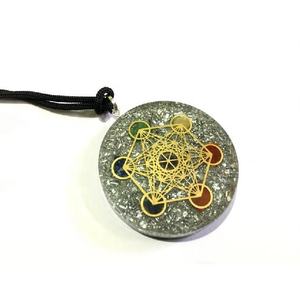 Auténtico 7 Chakra Orgone Energy Metatron's Cube Pendant Healing Semi Precious Crafts from India Sacred Geometry Decoration - Product Image 1