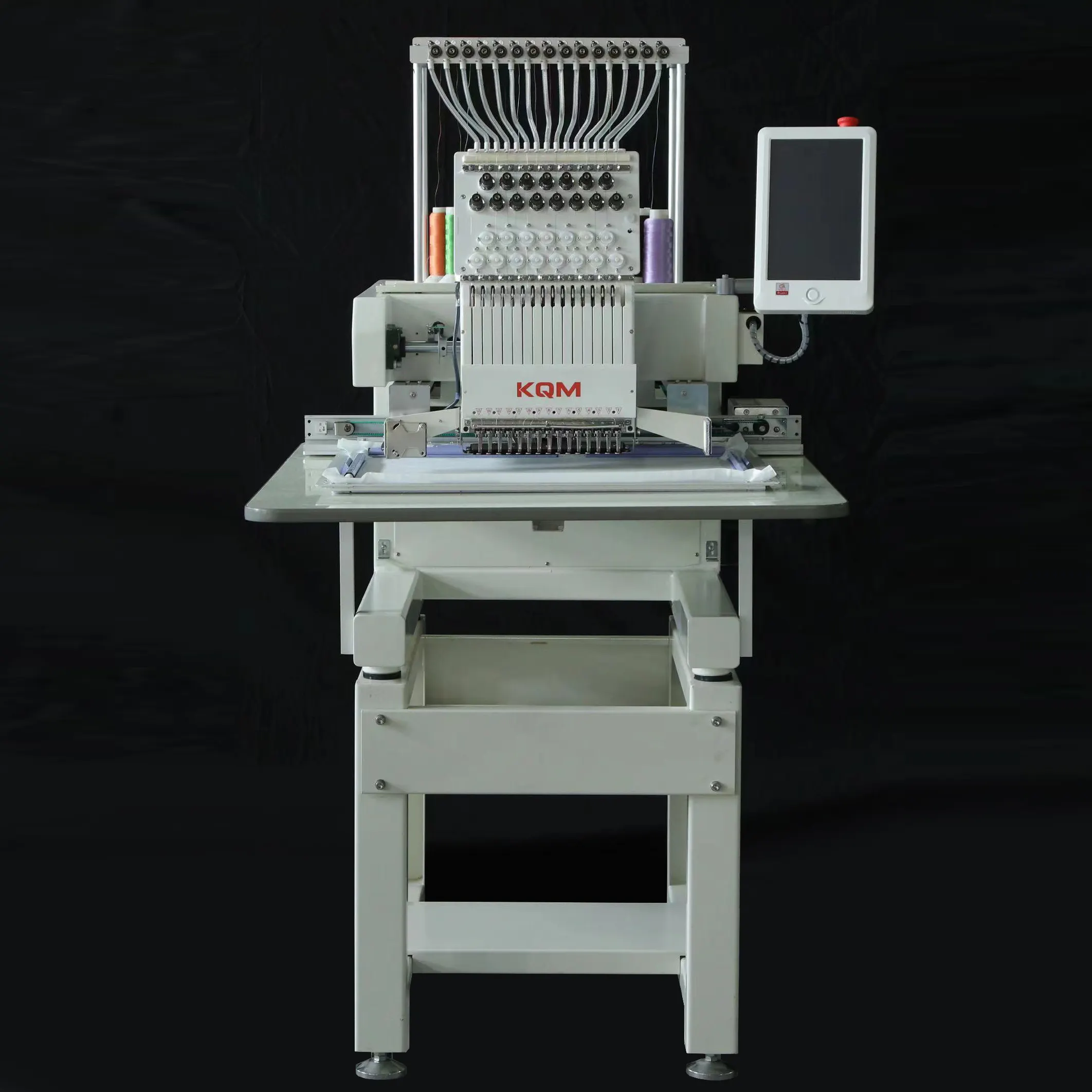 KQM 1 싱글 헤드 15 컬러 컴퓨터 컨트롤 캡 티셔츠 자수 기계