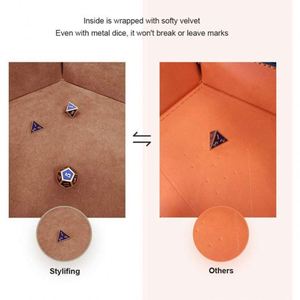 Hexagonal Velvet Dice Tray <b>Collapsible</b> <b>Storage</b> Box Pu Tray Velvet Desktop <b>Storage</b> Box - Product Image 6