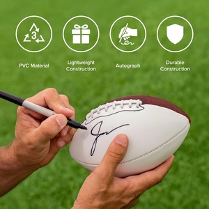 Mini ballons de <span class=keywords><strong>football</strong></span> américain blancs <span class=keywords><strong>taille</strong></span> 3 personnalisés – Ballons de signature pour trophées de matchs de rugby - Product Image 5