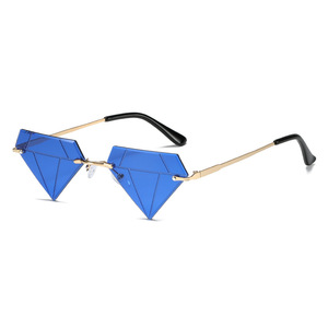 Occhiali da sole 2023 di lusso personalizzato con Logo Rimless Diamond Blue/Black/White/Red/trasparenti montature Unisex per uomo <span class=keywords><strong>e</strong></span> donna - Product Image 4